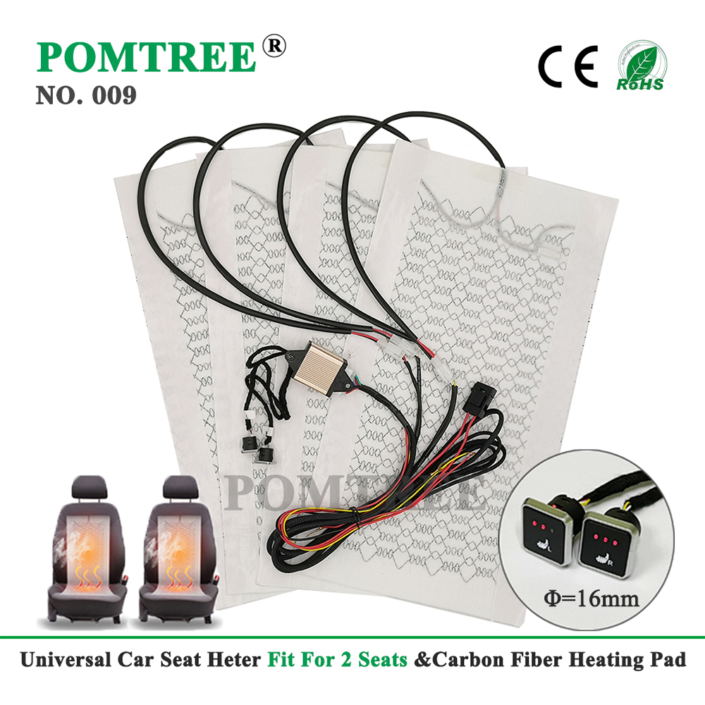Universal 12V Build-in Car Seat Heater Kit Fit 2 Seats
